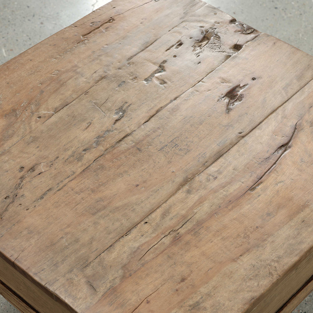 Approx. 27" Wide Square Coffee Table with Two Drawers Wide Weathered Natural