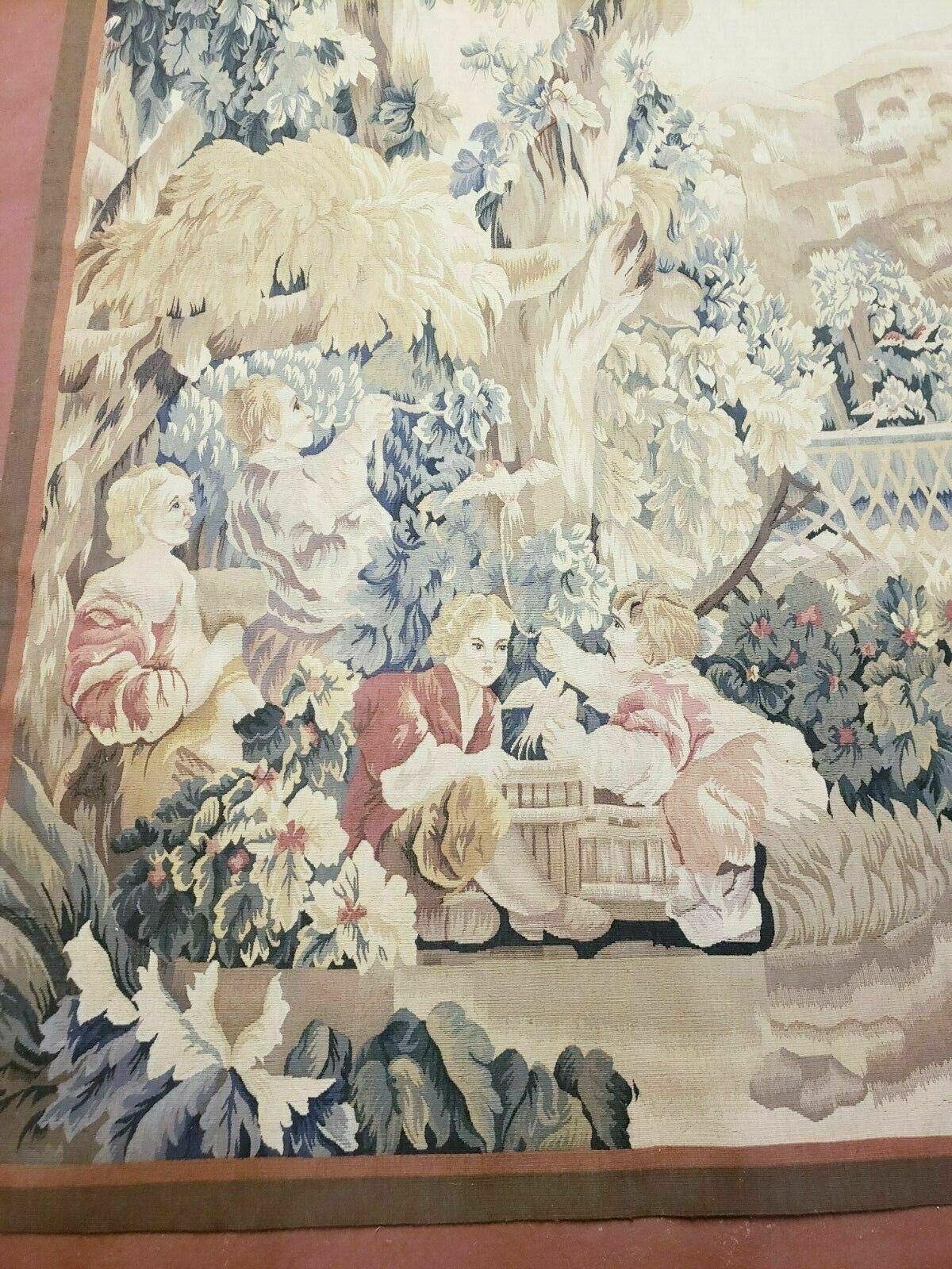 4' X 6' Tapestry French Design Handmade Aubusson Weave Nature One Of A Kind - Jewel Rugs, view 12