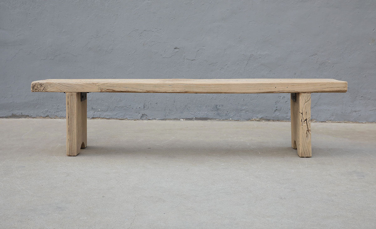 Bari Bench Approx. 82.6x13.7x20H Rustic Vintage Elm Wood