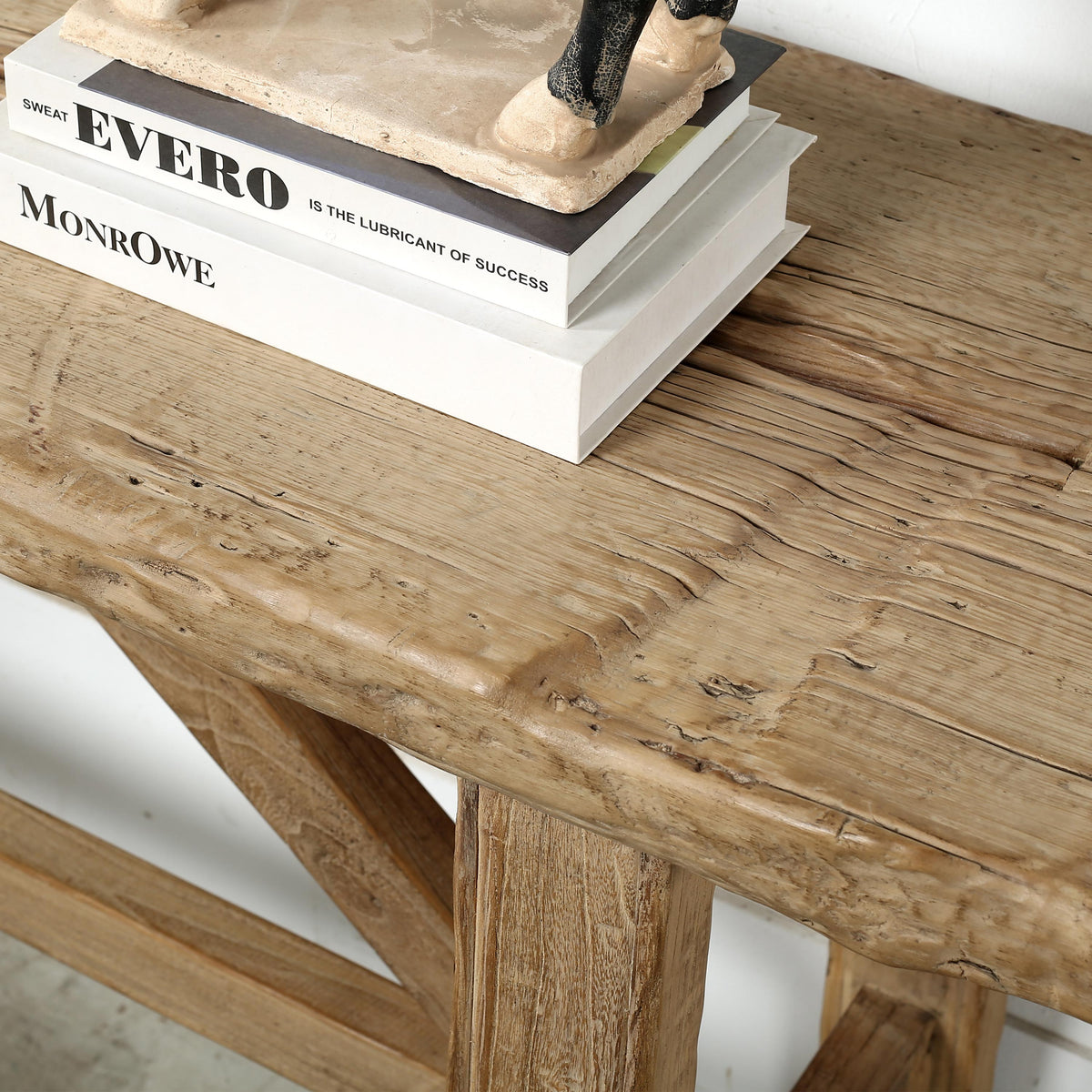 Approx. 5-5.5ft Long Rustic Vintage Console Table Weathered Natural