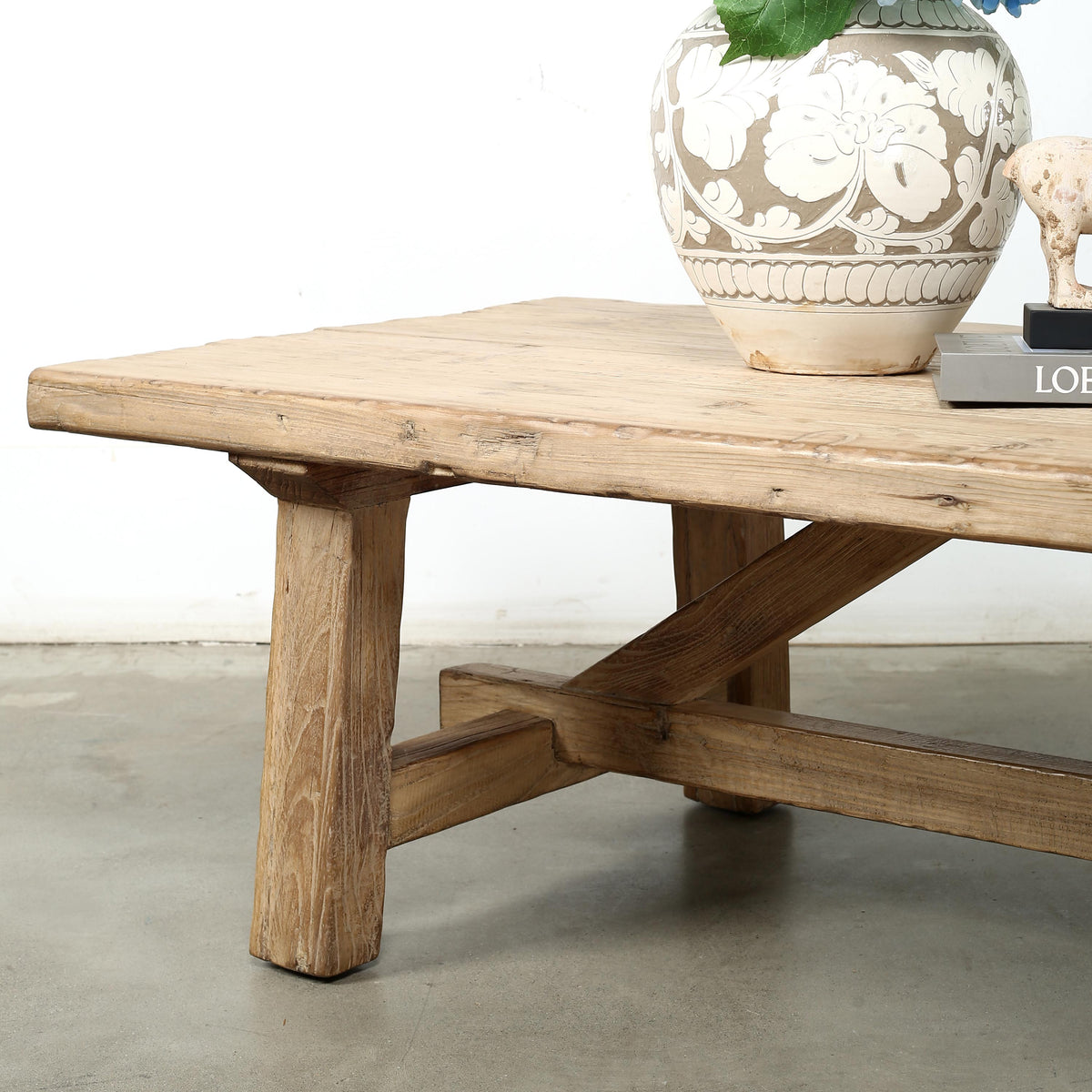 Approx. 70 Inches Long Rustic Farmhouse Coffee Table Weathered Natural