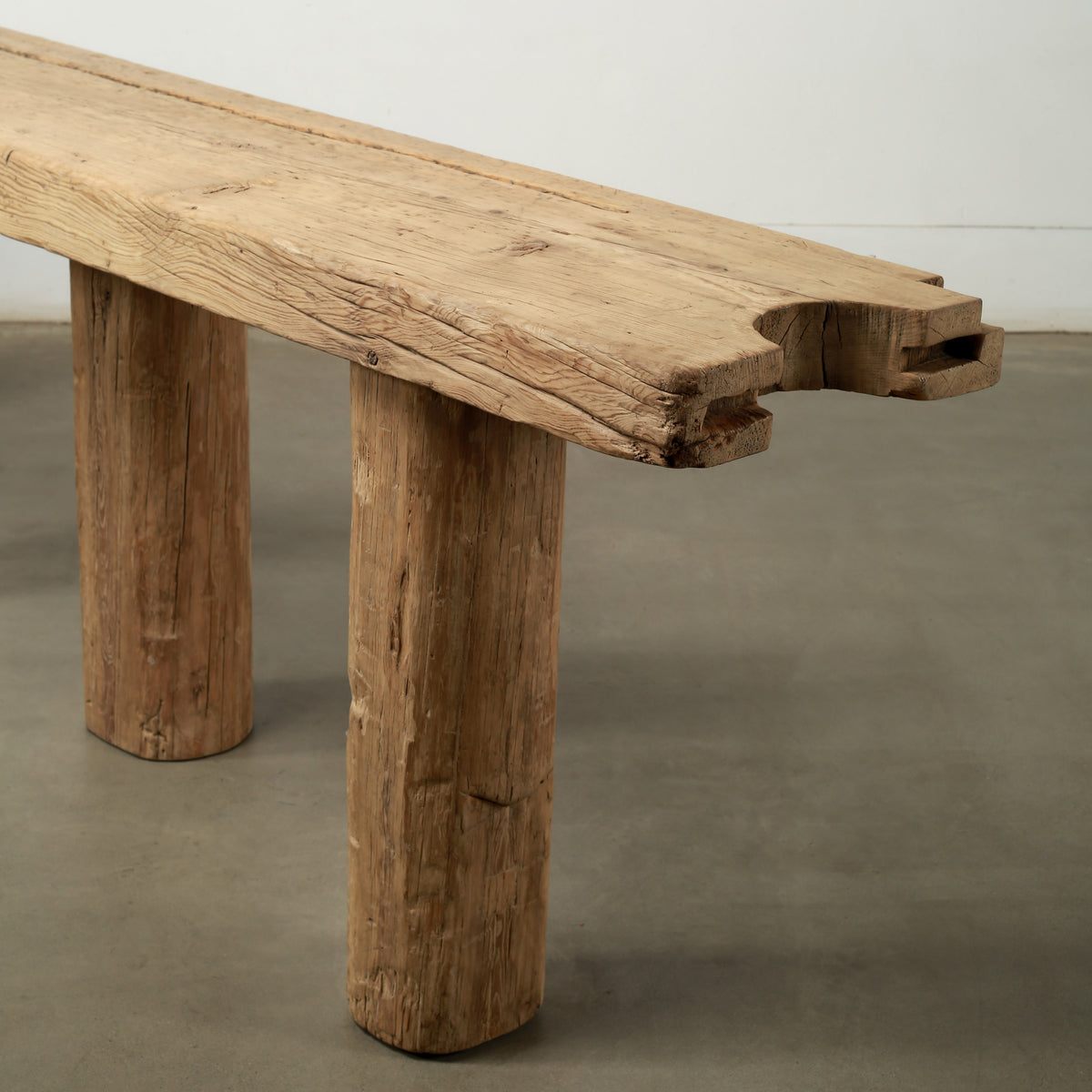 128 Inches Long Live Edge Console with Four Legs