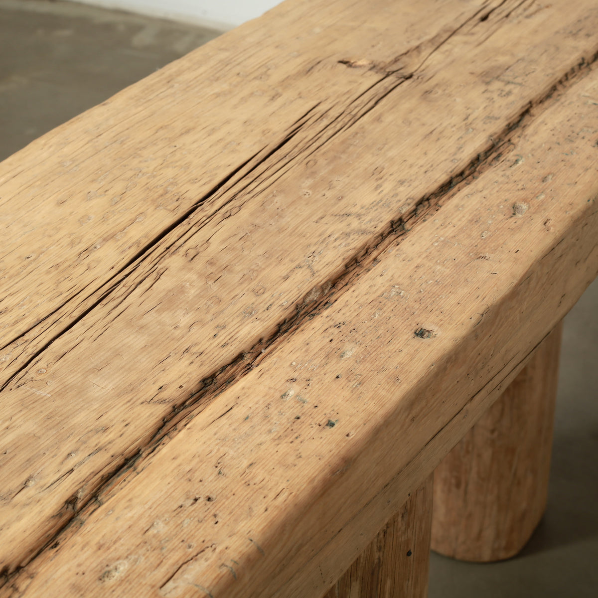 128 Inches Long Live Edge Console with Four Legs