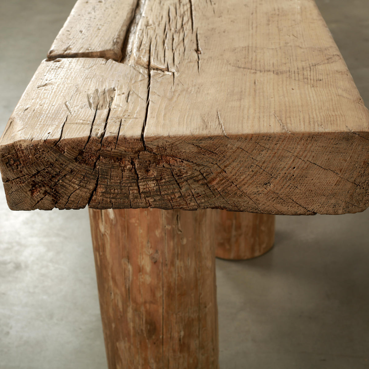 128 Inches Long Live Edge Console with Four Legs