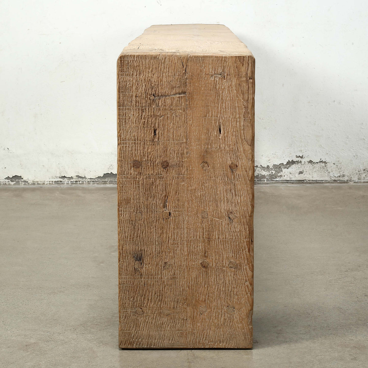 98 Inches Long Live Edge Waterfall Console Weathered Natural
