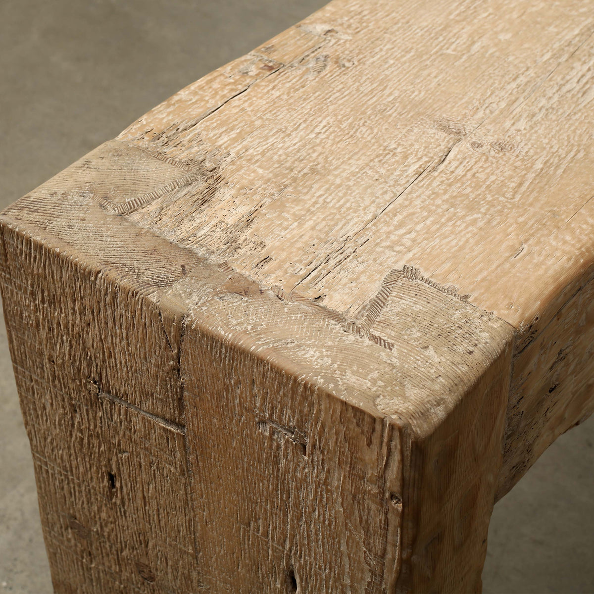 98 Inches Long Live Edge Waterfall Console Weathered Natural