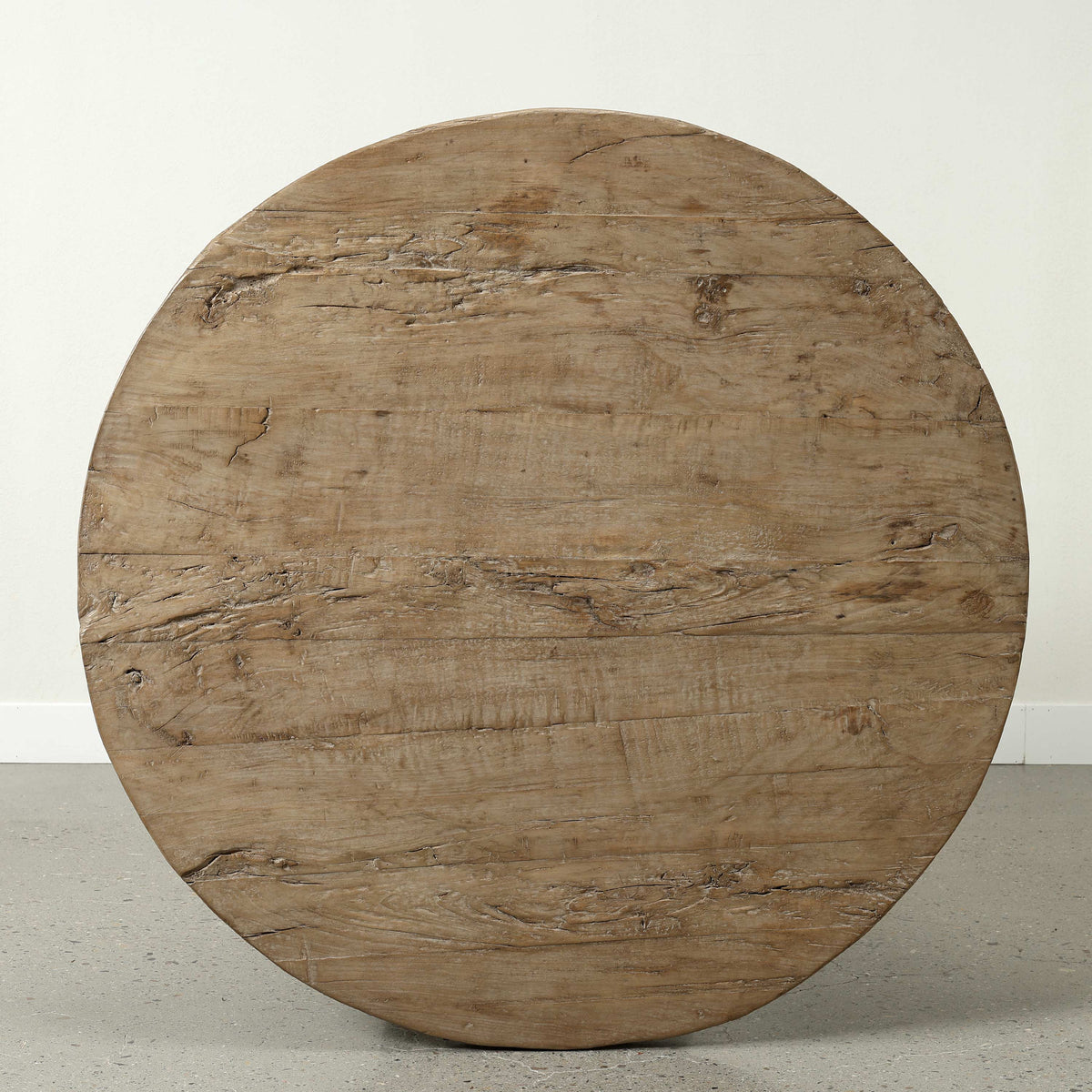 Approx 49 Inches Round Rustic Vintage Coffee Table Elmwood Weathered Natural