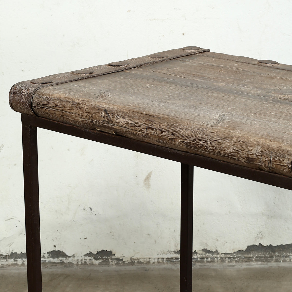 Approx. 87" Long 25" Deep Vintage Door Console with Storage Shelf