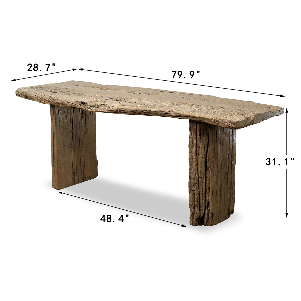 Approx. 80 Inches Long 28.7 Inches Deep Live Edge Console Table