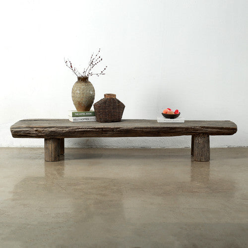 Approx. 89 Inches Wide 29 Inches Deep Live Edge Coffee Table Weathered Natural image 2