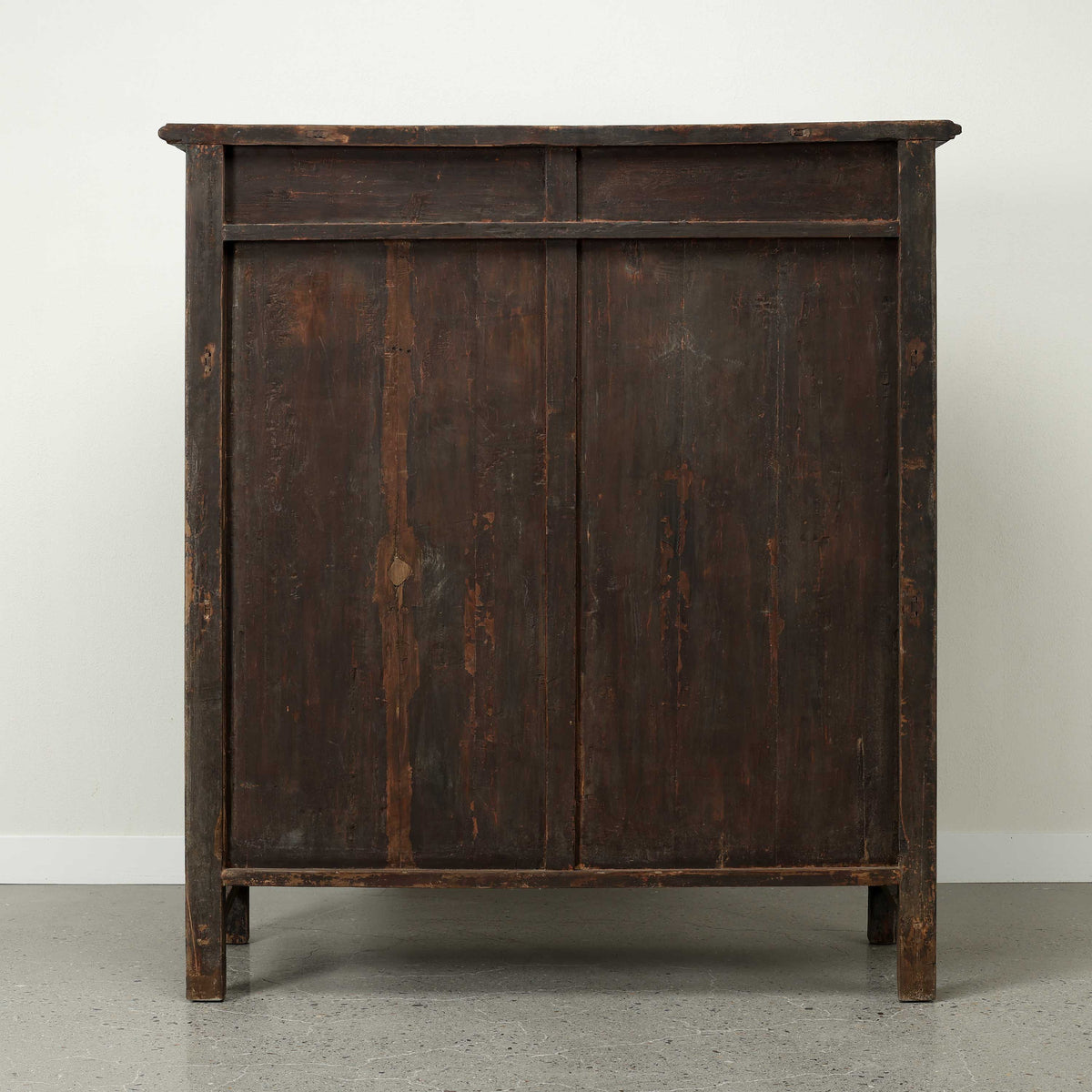 Approx. 61" Wide 68" Tall Vintage Cabinet with Four Drawers Distressed Black