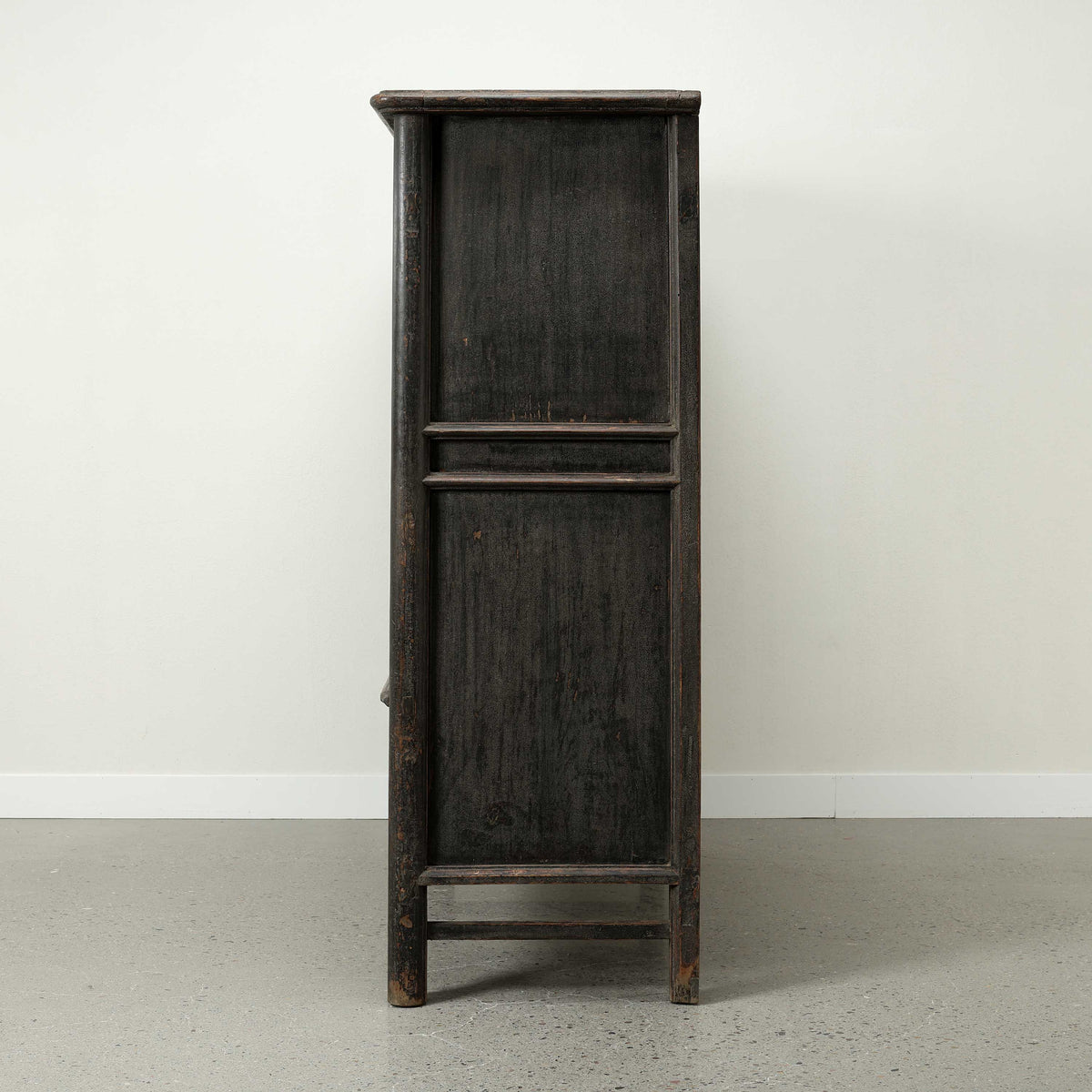 Approx. 61" Wide 68" Tall Vintage Cabinet with Four Drawers Distressed Black