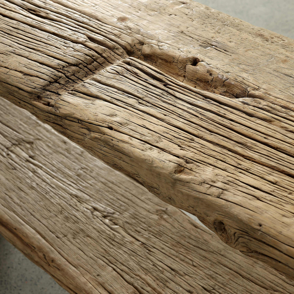Approx. 77 Inches Wide Vintage Console Table with Shelf, Weathered Natural