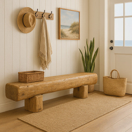 Vintage Log Bench Approx.78-82 Inches Wide10-12 Inches Deep and 20-21 Inches High image 2
