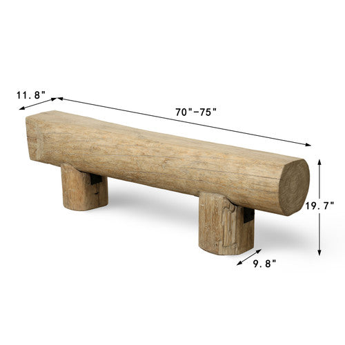 Vintage Log Bench Approx.70-75 Inches Wide, 10-12 Inches Deep, 19-21 Inches High Weathered Natural image 2