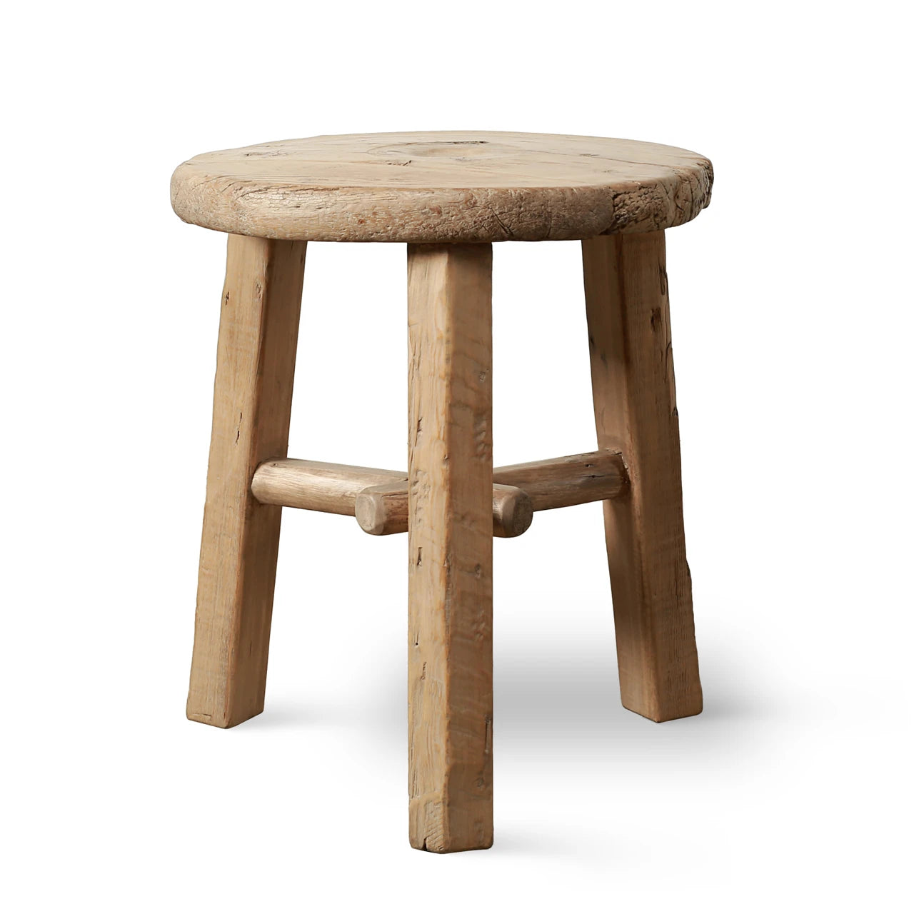 Round Accent Tables With Three Legs | Weathered Natural Wood