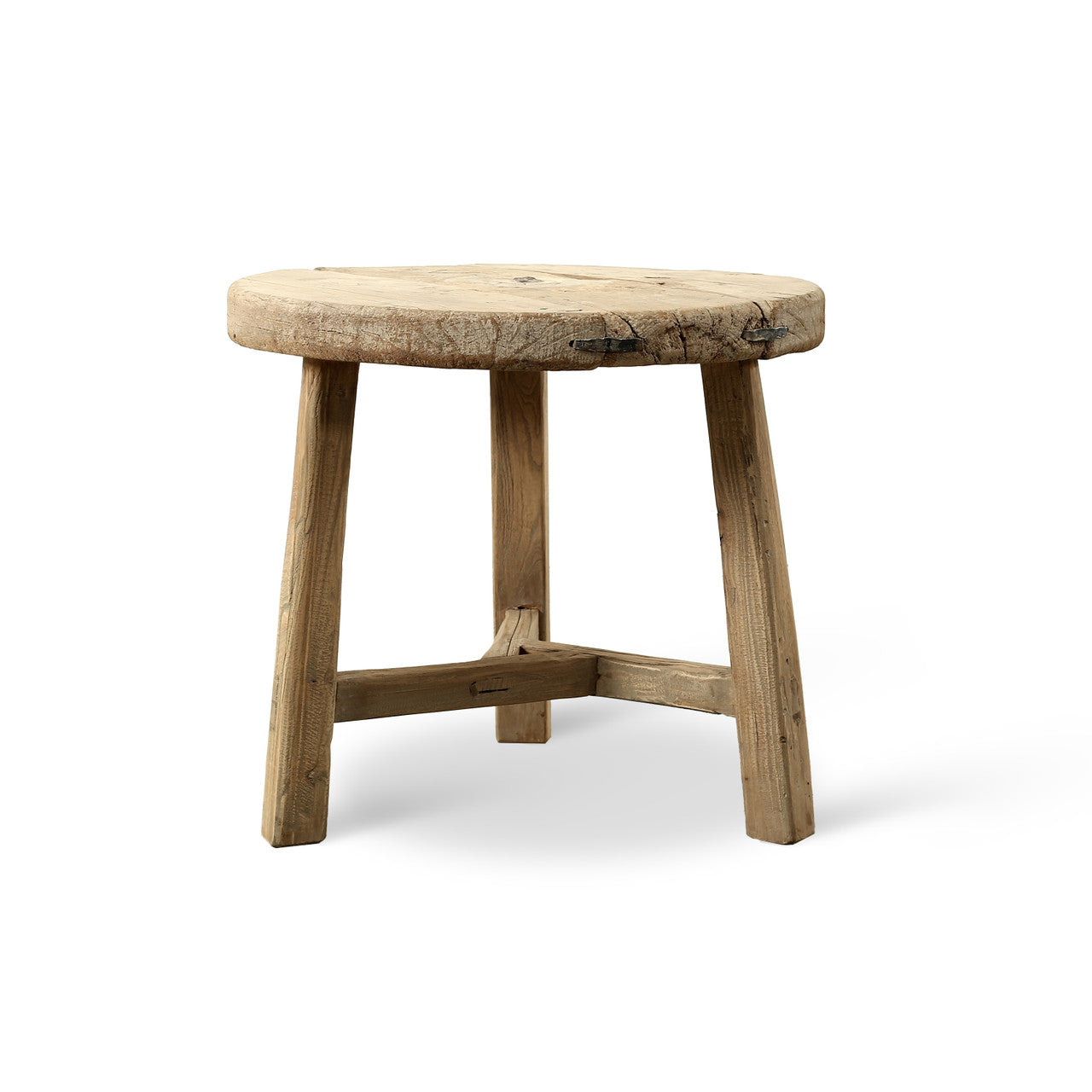 Approx. 20-22 Inches Vintage Round Tables Weathered Natural