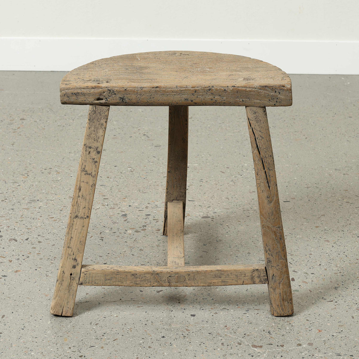 Vintage D-Shaped Stool Approx.19 Inches wide with a thick top