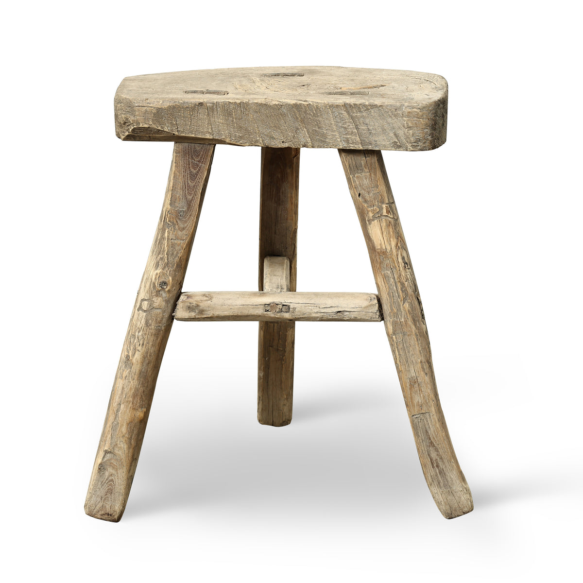 Vintage D-Shaped Stool Approx.15-19 Inches wide (size & finish vary)