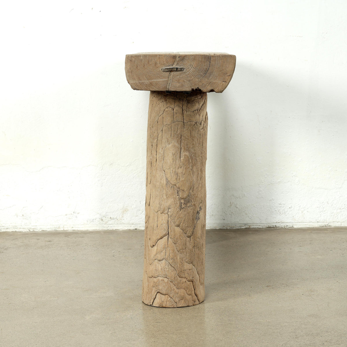 Approx. 51 Inches Long Vintage Log Console with Rustic Natural Wood Tone