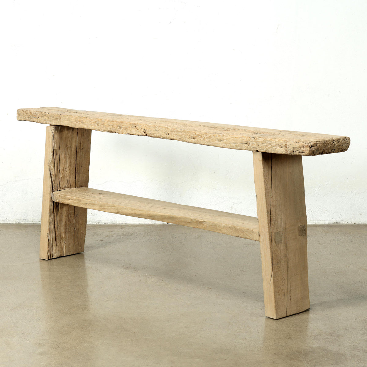 Vintage Console 83" Wide with Tapered Leg Weathered Natural