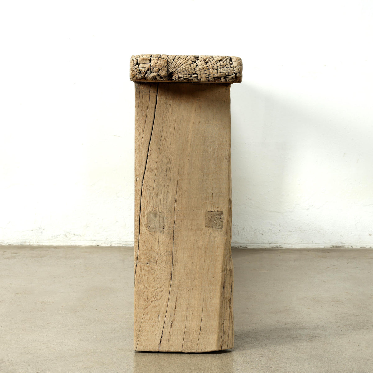 Vintage Console 83" Wide with Tapered Leg Weathered Natural