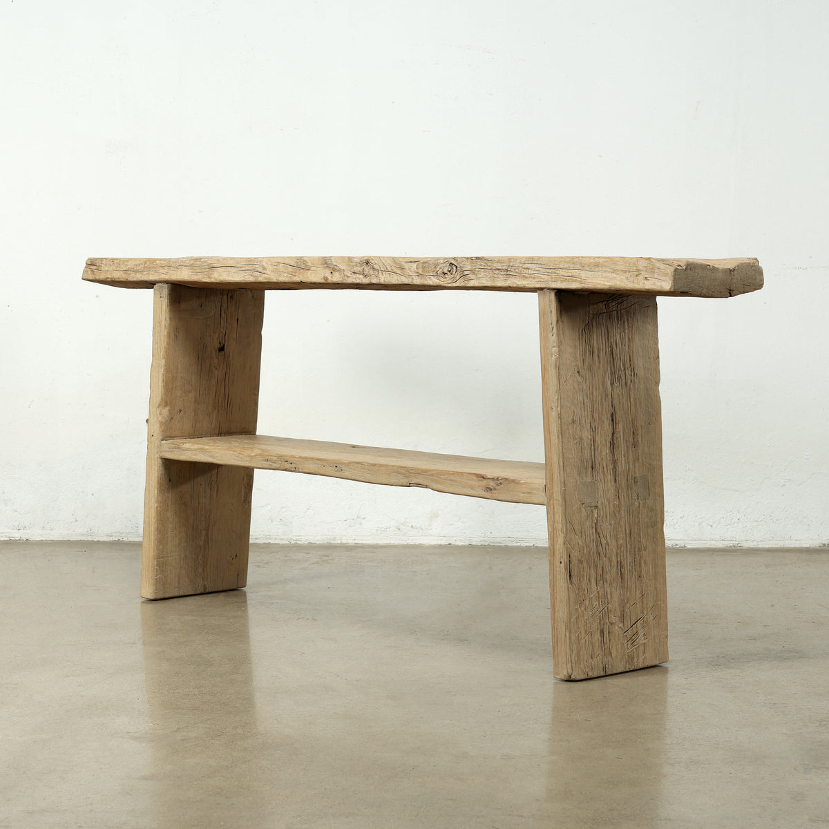 Vintage Console 74" Wide with Tapered Leg Weathered Natural
