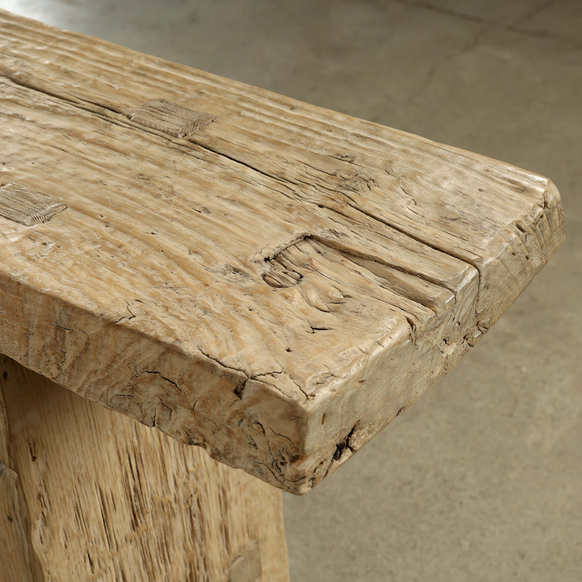 Vintage Console 74" Wide with Tapered Leg Weathered Natural