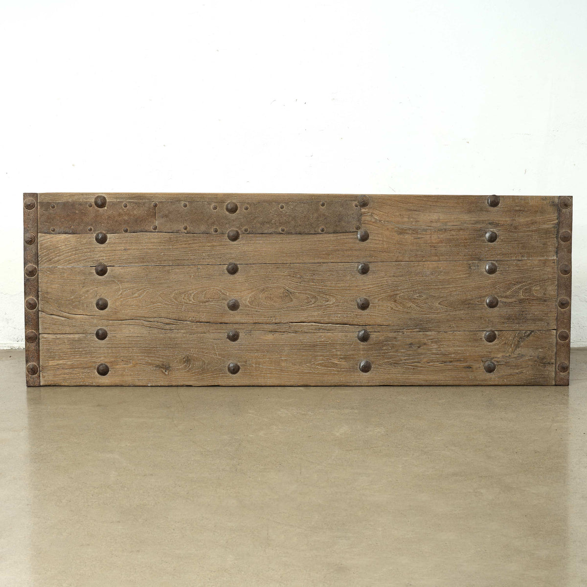 Vintage Iron-Studded Reclaimed Door Coffee Table Approx. 68-70 Inches Wide 24-26 Inches Deep
