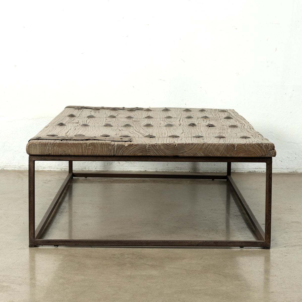 Approx. 69" W 39"D Vintage Door Panel Coffee Table with Metal Legs