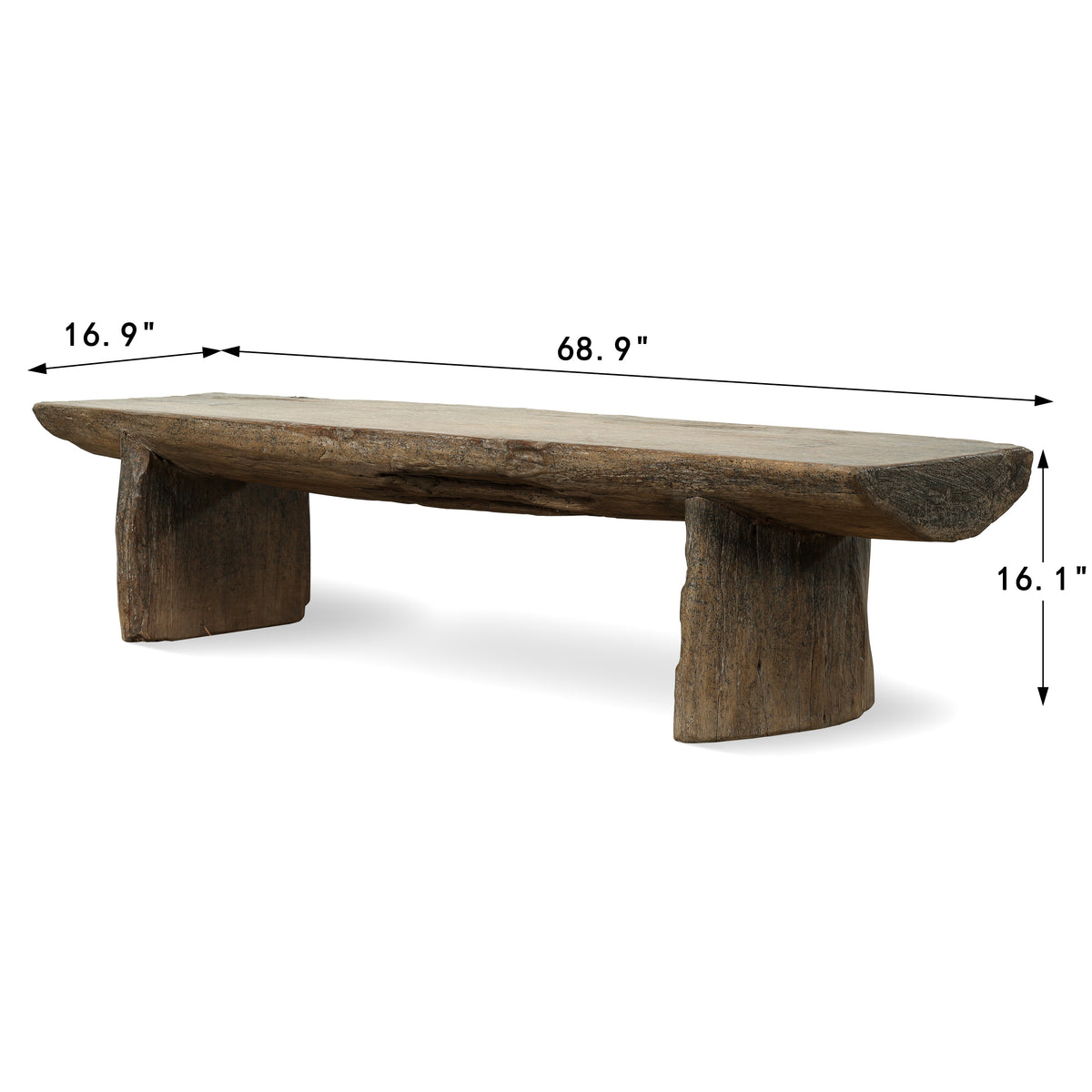 Approx. 69" Live-Edge Heritage Timber Low Bench