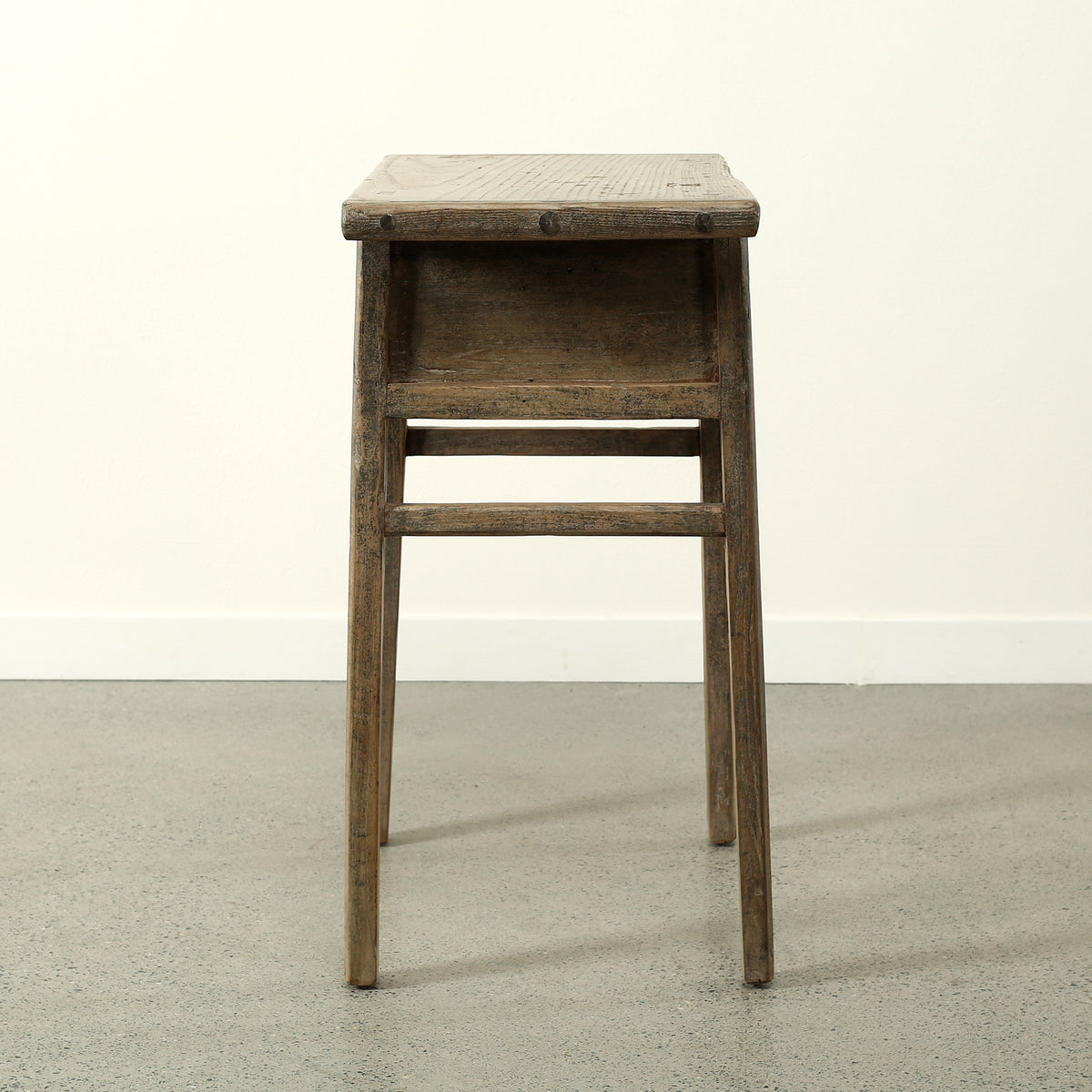 Approx.29 Inches Vintage Table with Storage Weathered Natural