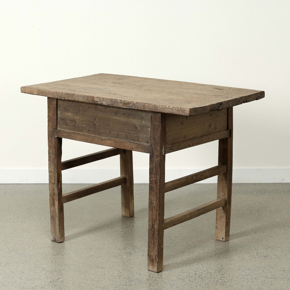 Approx.41 Inches Vintage Table with Storage Weathered Natural