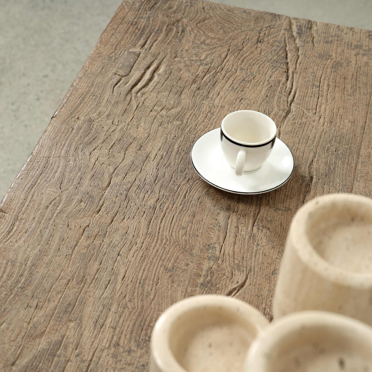 Approx.41 Inches Vintage Table with Storage Weathered Natural