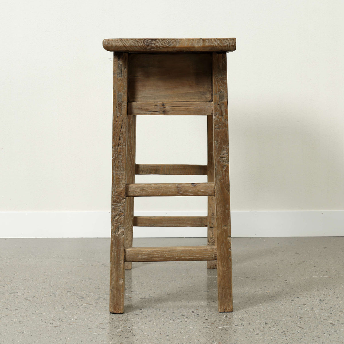 Approx. 39.8 Inches Vintage Table with Storage Weathered Natural
