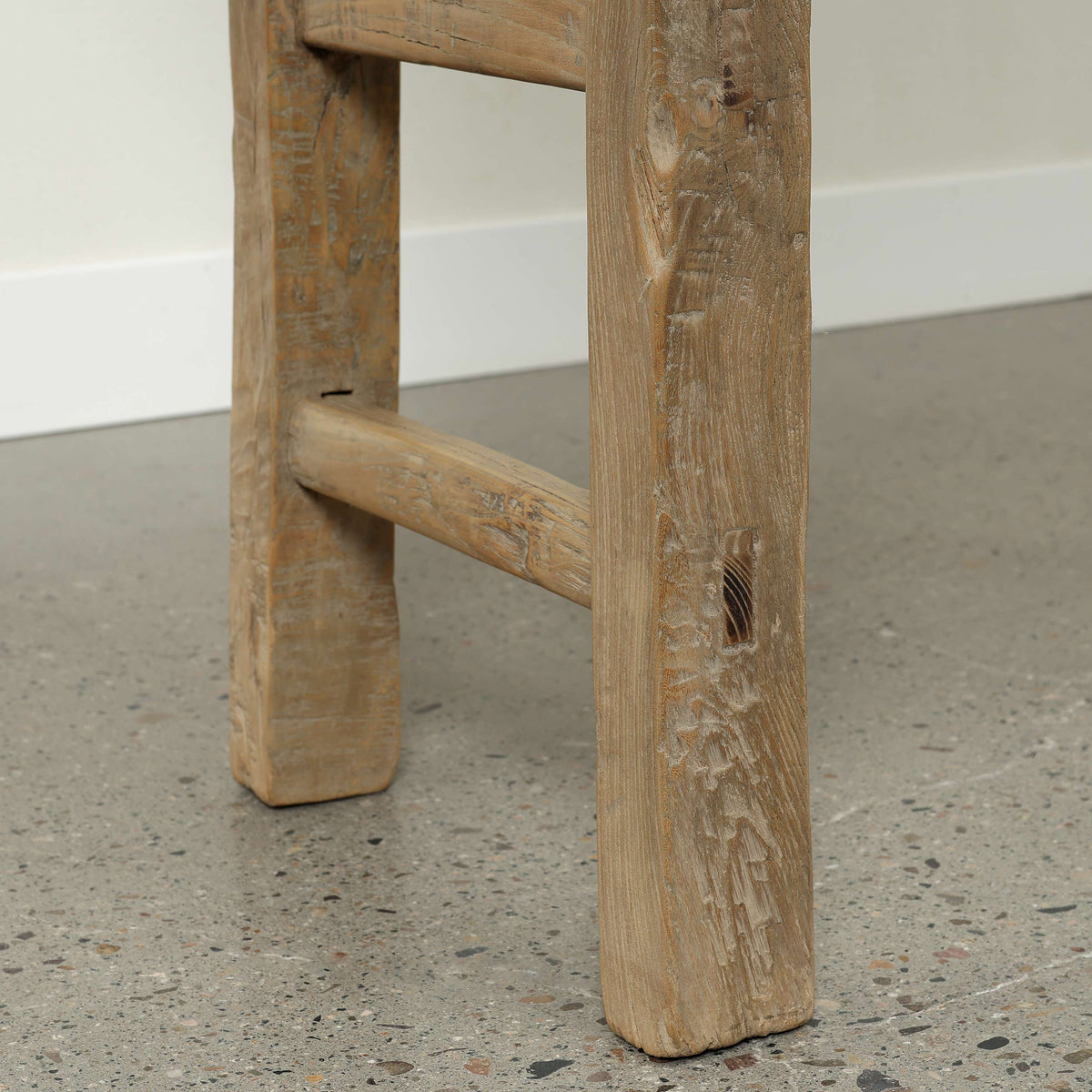 Approx. 39.8 Inches Vintage Table with Storage Weathered Natural