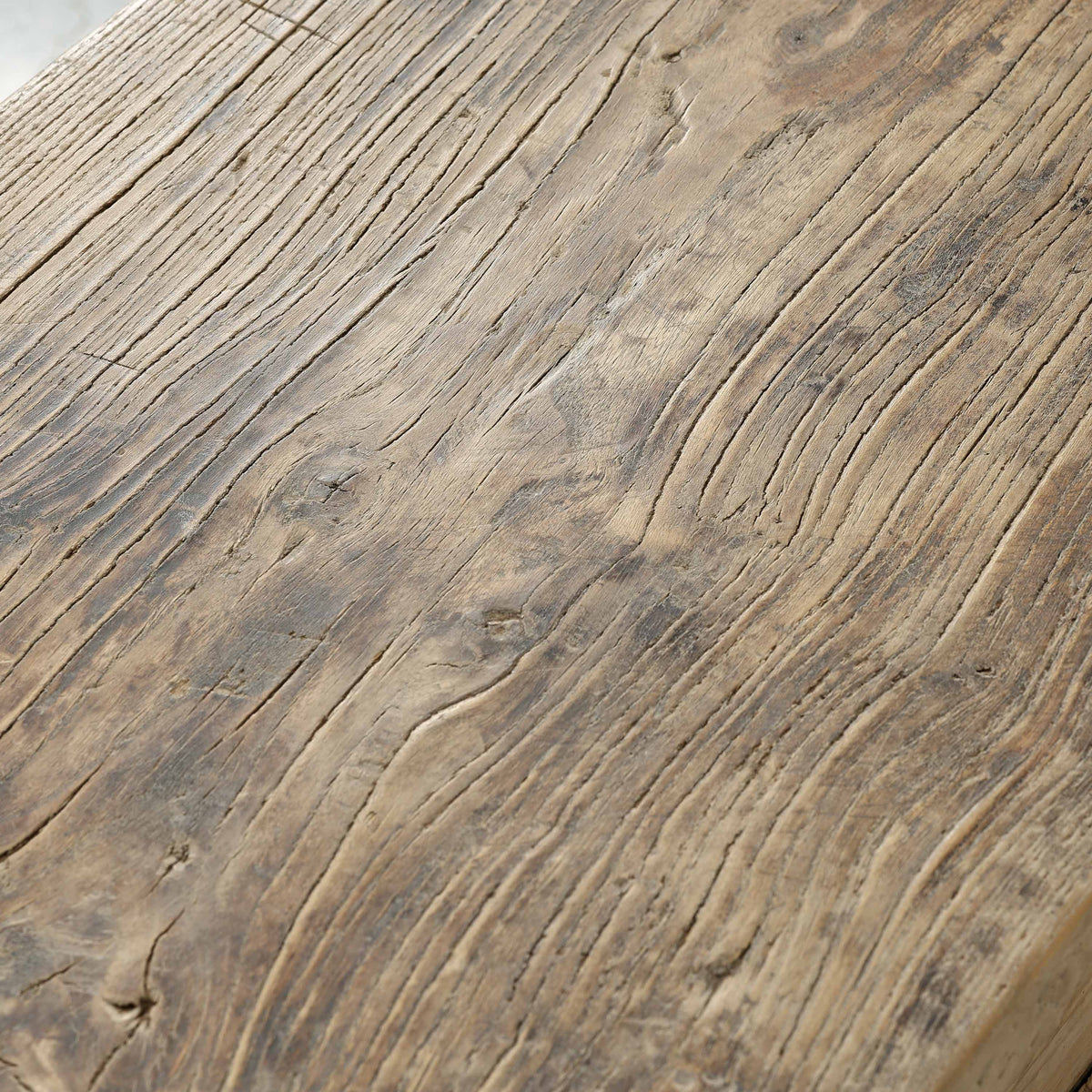 Approx. 39.8 Inches Vintage Table with Storage Weathered Natural