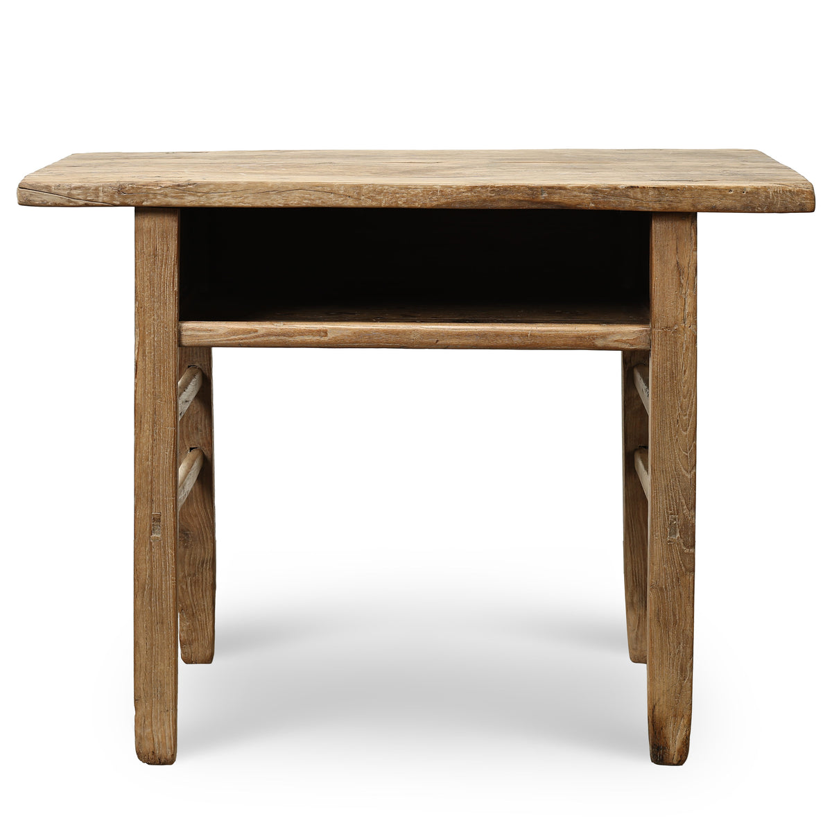 Approx. 44 Inches Vintage Table with Storage, Weathered Natural