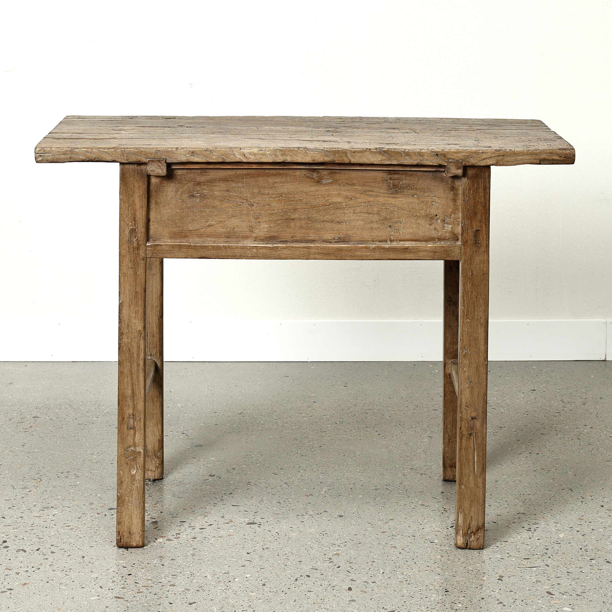 Approx. 42 Inches Vintage Table with Storage, Weathered Natural