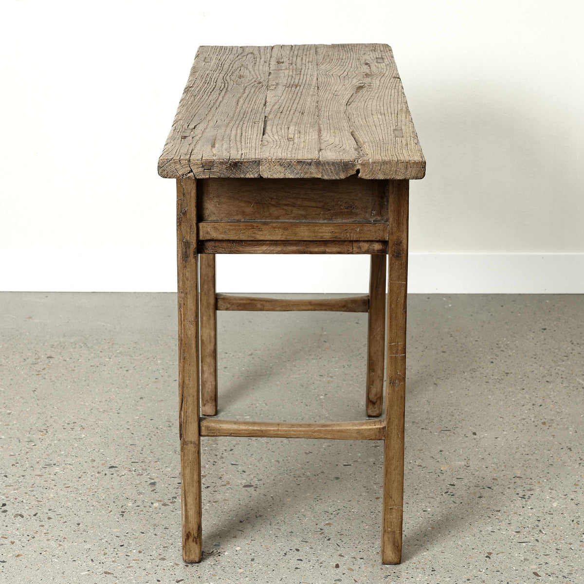 Approx. 42 Inches Vintage Table with Storage, Weathered Natural