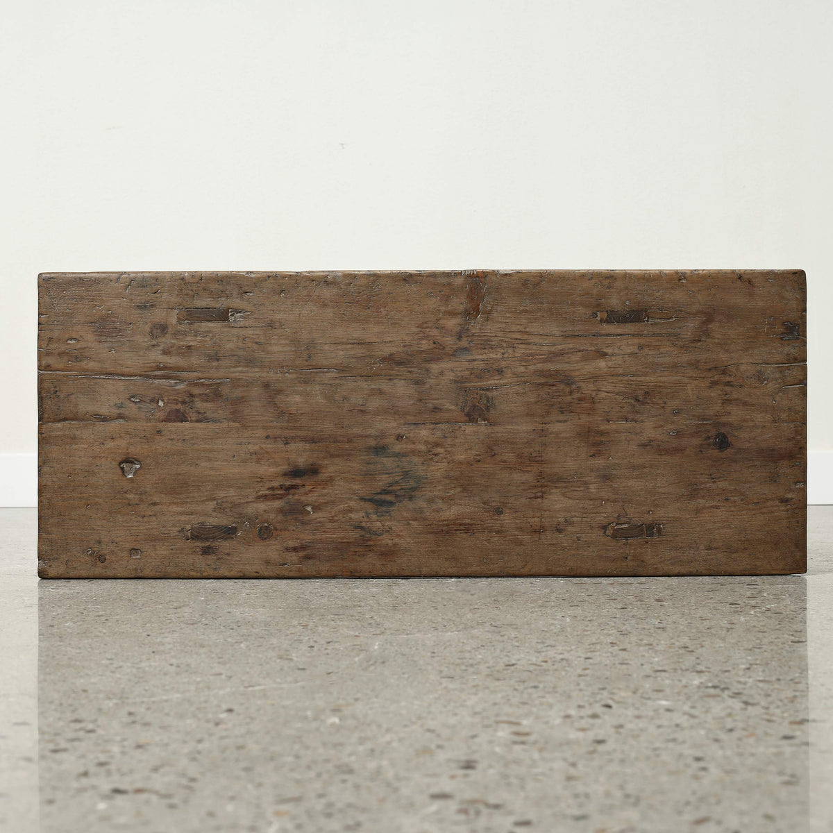 Approx. 39 Inches Vintage Table with Storage, Weathered Natural