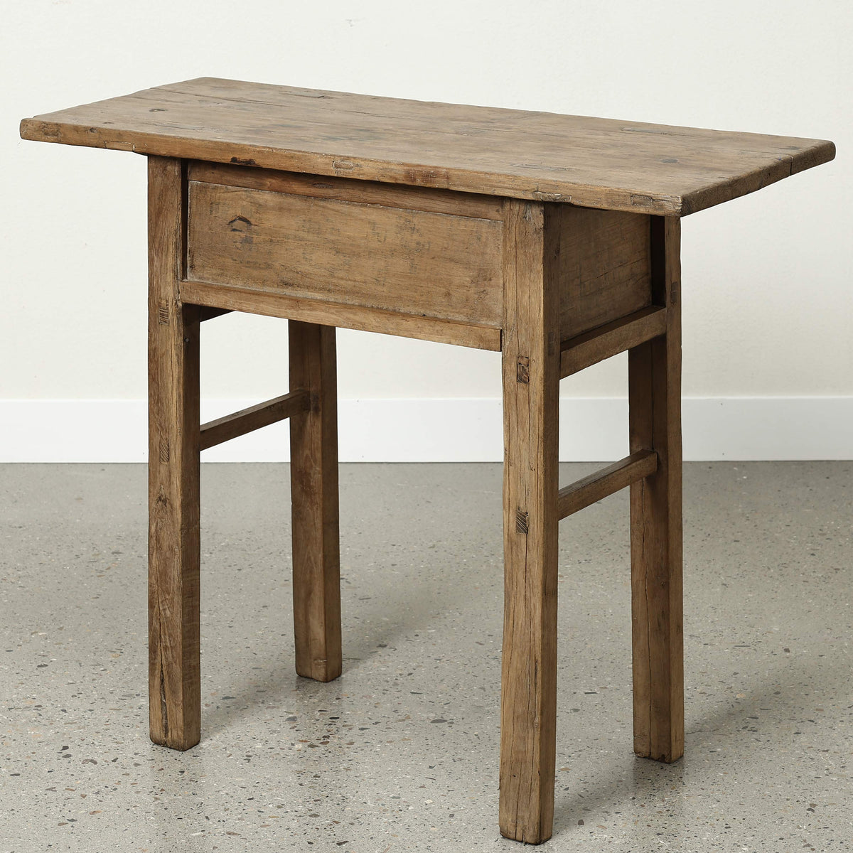 Approx. 39 Inches Vintage Table with Storage, Weathered Natural