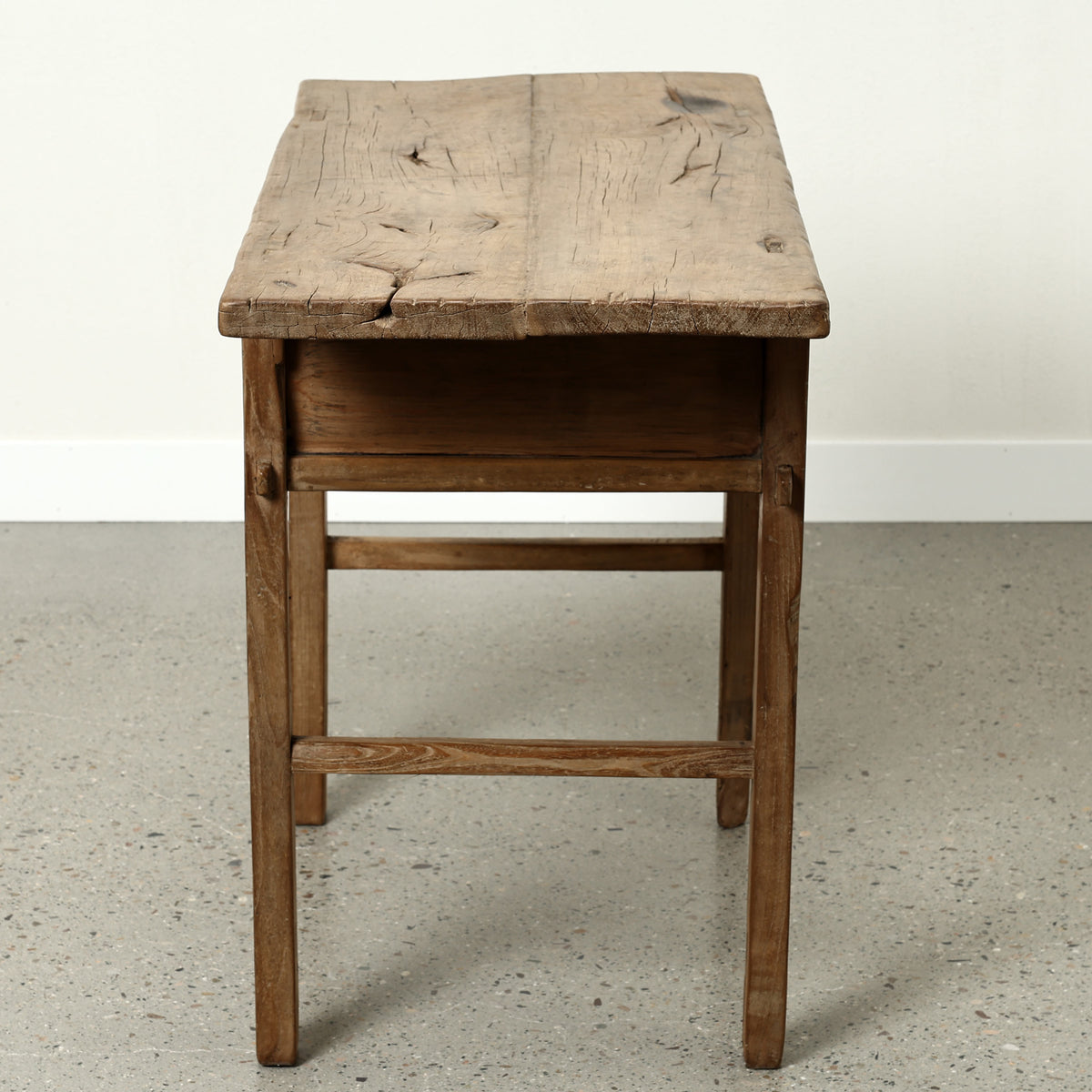 Approx. 39 Inches Vintage Table with Storage, Weathered Natural