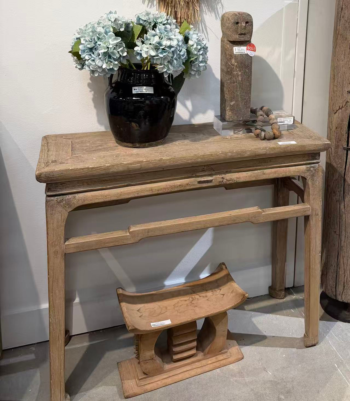Vintage Narrow Console 39" Wide Weathered Natural