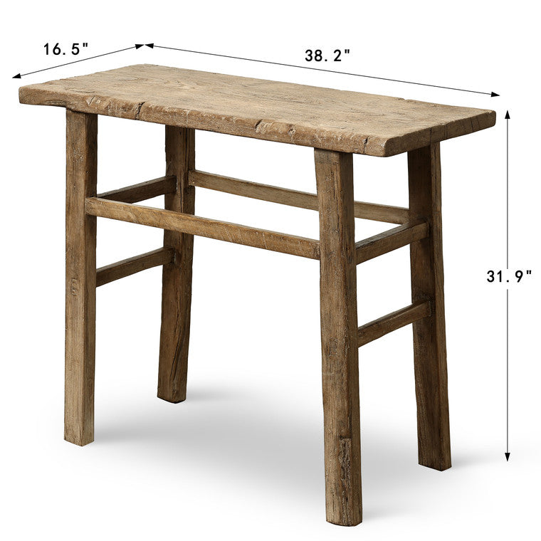 Vintage Narrow Console 38.2" Wide 16.5"Deep Weathered Natural image 3