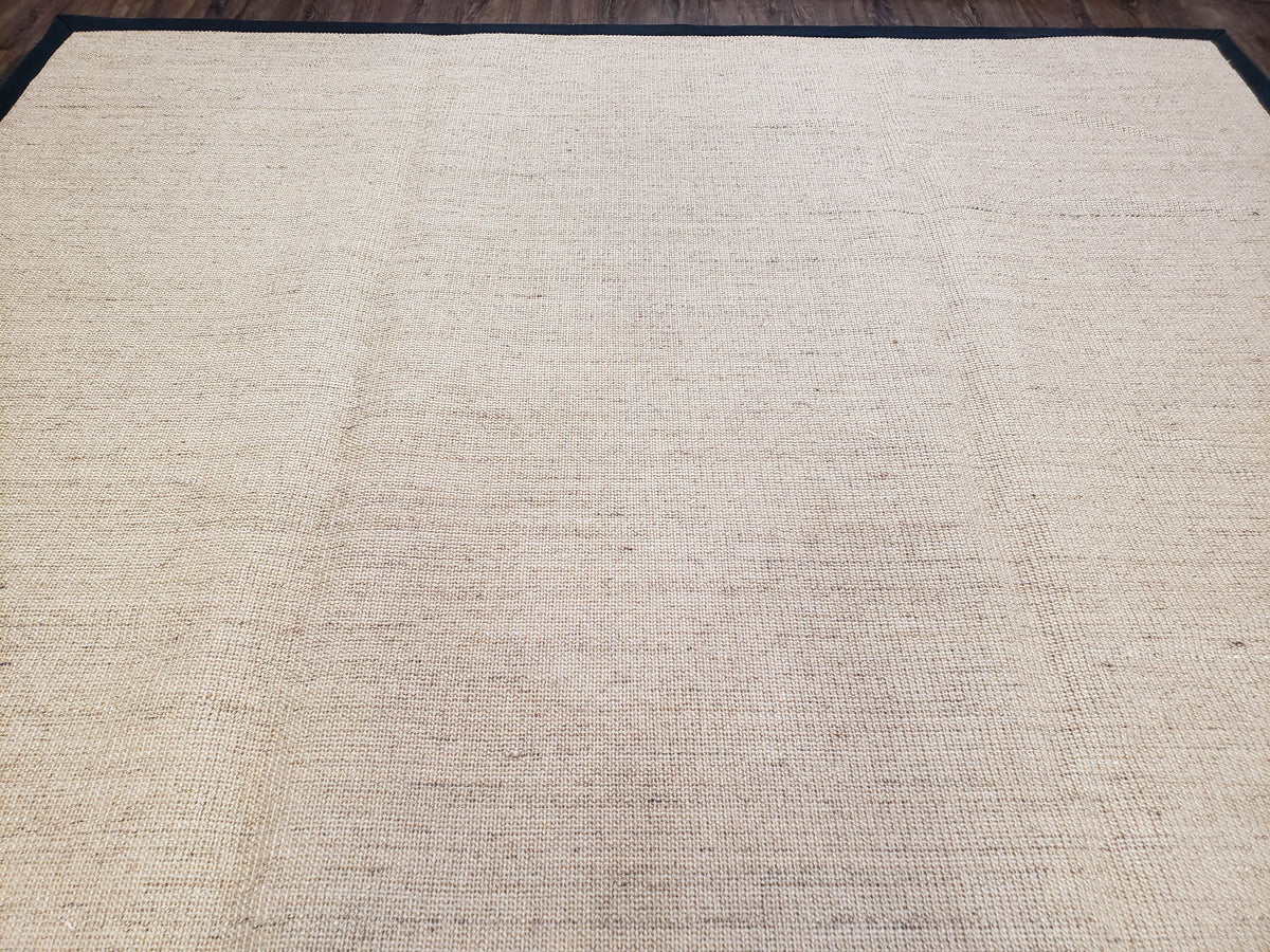 Jute Rug 8x10, Natural Jute Fiber Area Rug, Natural Sisal Area Rug with Black Border, 8x10 Carpet, Solid Jute Rug 8 x 10, Farmhouse Rug - Jewel Rugs, view 4