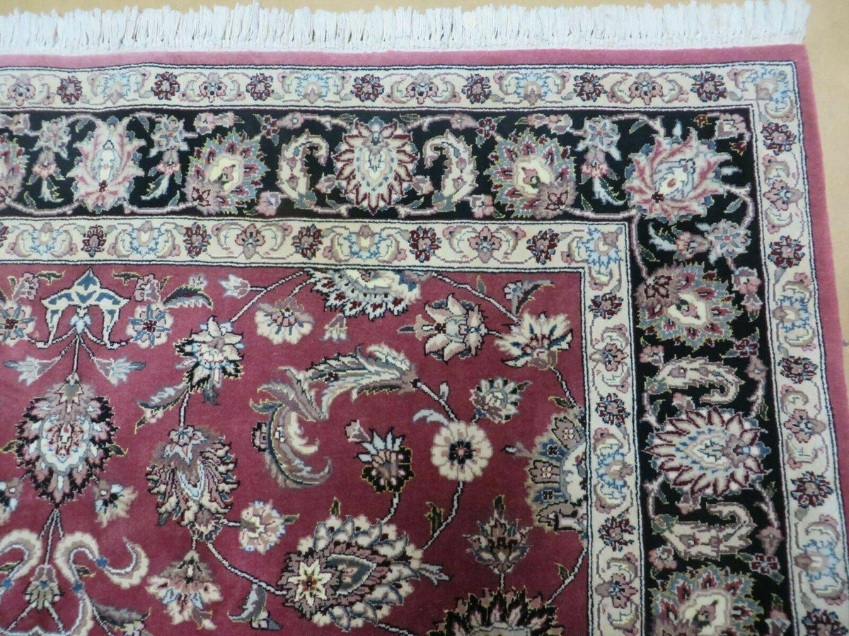 6' X 9' Vintage Handmade Fine India Floral Oriental Silk Accent Wool Rug Carpet - Jewel Rugs, view 7