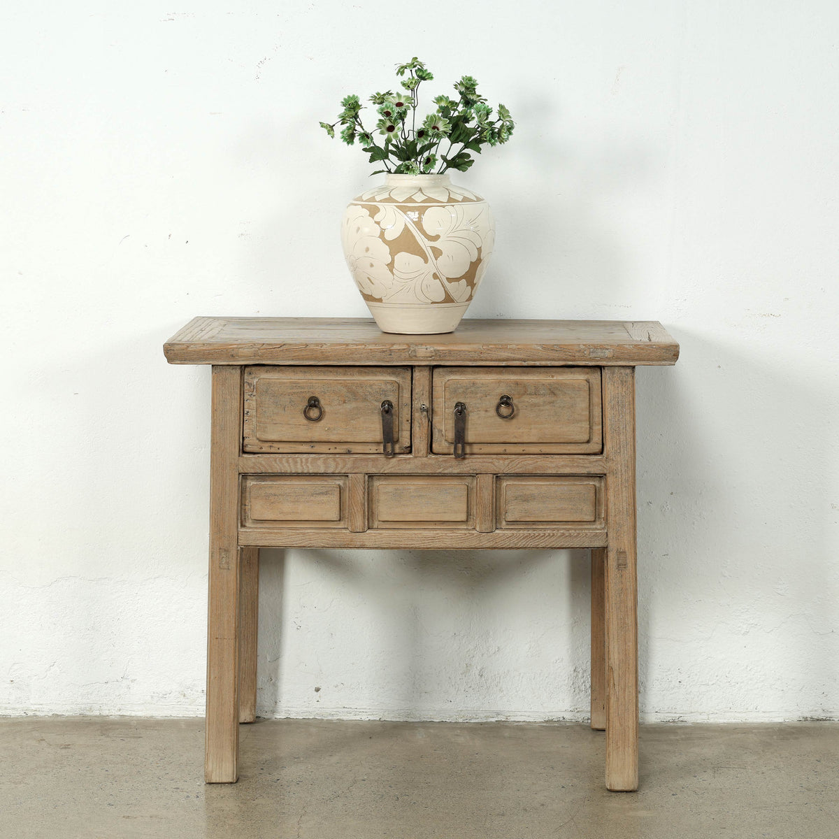 Vintage Entry Table with Three Drawers 35x18x32H