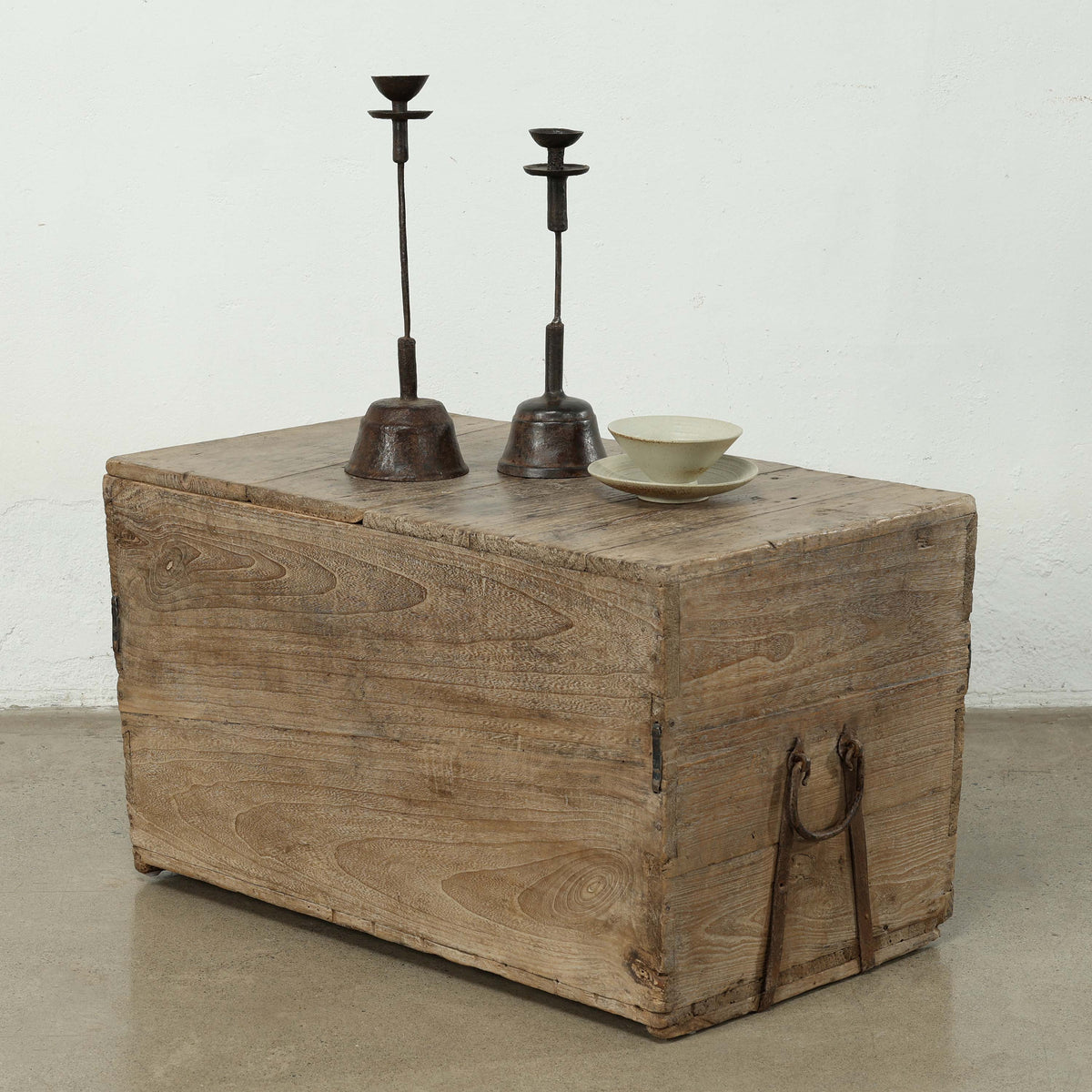 Vintage Storage Trunk Coffee Table with Iron Stapples 33"W 20"D