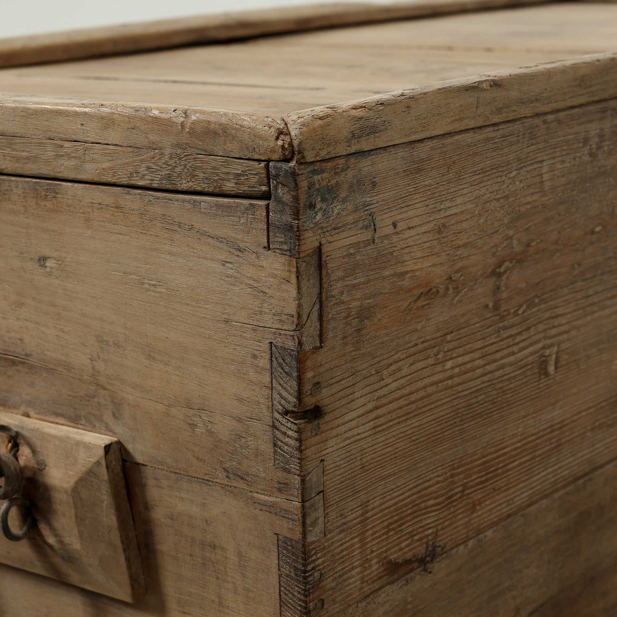Vintage Storage Trunk Coffee Table with Iron Stapples 42"W 21"D